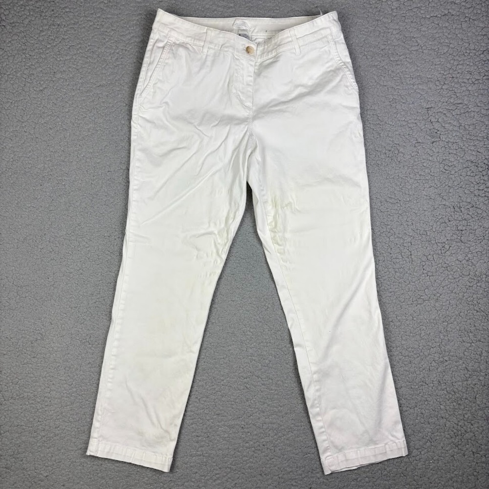 Tommy Bahama Pants Womens 10 White 32x28 Casual‎ Comfort DAMAGED DISTRESSED*